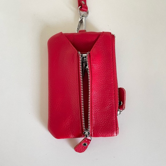 Red Small Zippered Key and Card Holder - Picture 2 of 7